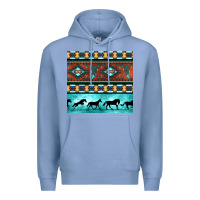 Colony Blue native american aztec seamless pattern Premium Hoodie - BundleAndBundleShop