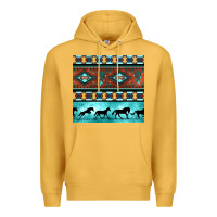 Mustard native american aztec seamless pattern Premium Hoodie - BundleAndBundleShop