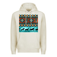Oatmeal Heather native american aztec seamless pattern Premium Hoodie - BundleAndBundleShop