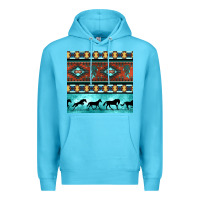 Ocean Blue native american aztec seamless pattern Premium Hoodie - BundleAndBundleShop