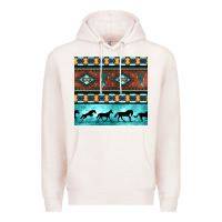 Pale Pink native american aztec seamless pattern Premium Hoodie - BundleAndBundleShop