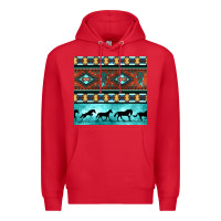Red native american aztec seamless pattern Premium Hoodie - BundleAndBundleShop