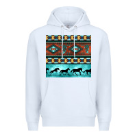 White native american aztec seamless pattern Premium Hoodie - BundleAndBundleShop