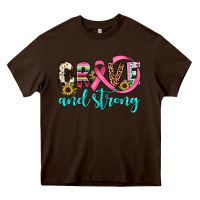 Chocolate Brown brave and strong Heavy Core Tee - JahusDesignShop