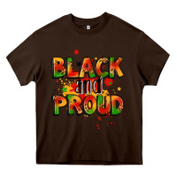 Chocolate Brown black and proud Heavy Core Tee - LillyAllenDesigns