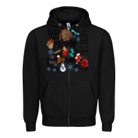 Black winter festive essentials Zipper Hoodie - CowhideDigitalArt