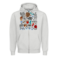 Dove Grey winter festive essentials Zipper Hoodie - CowhideDigitalArt