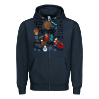 Navy winter festive essentials Zipper Hoodie - CowhideDigitalArt