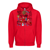 Red winter festive essentials Zipper Hoodie - CowhideDigitalArt