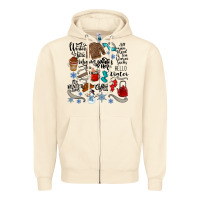 Sandshell winter festive essentials Zipper Hoodie - CowhideDigitalArt