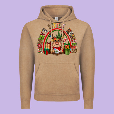 Mommys Little Reindeer Christmas Vintage Hoodie Designed By Cowgirlartshop
