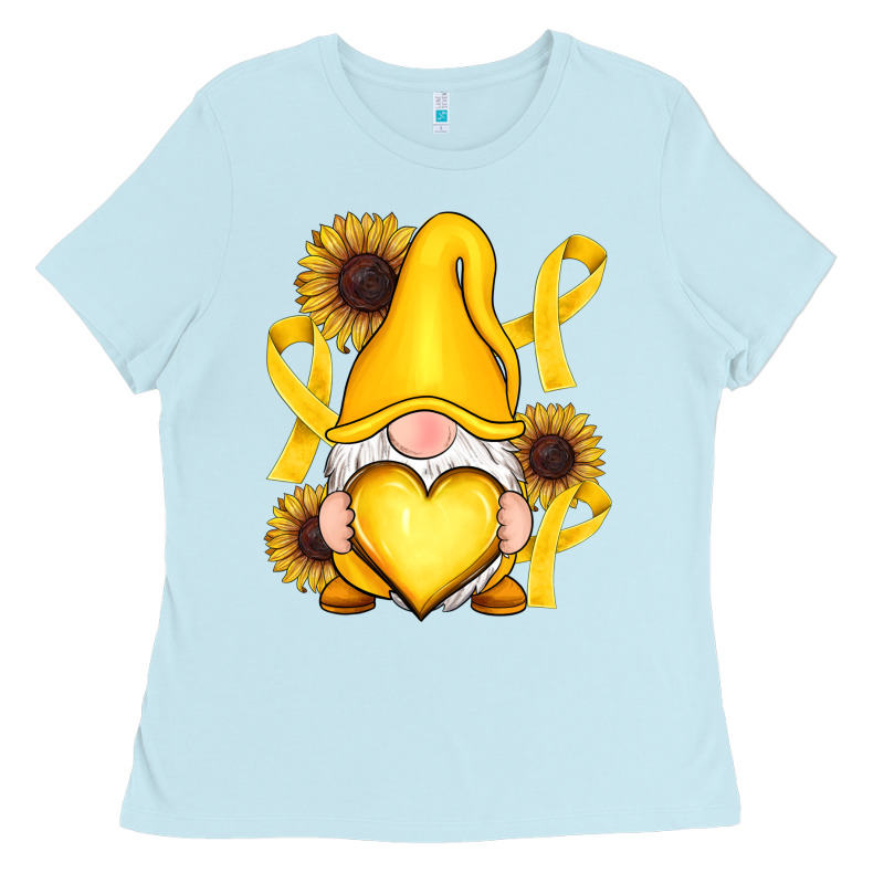 Childhood Cancer Gnome Ladies Tee by RanaPortraitStore | Teevron