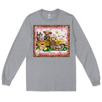 Heather Grey Easter Day with farm animals tumbler Long Sleeve Tee - HowdyJamesFarm