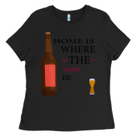 Black HOME IS WHERE THE WINE IS Ladies Tee - Bettercallsaul