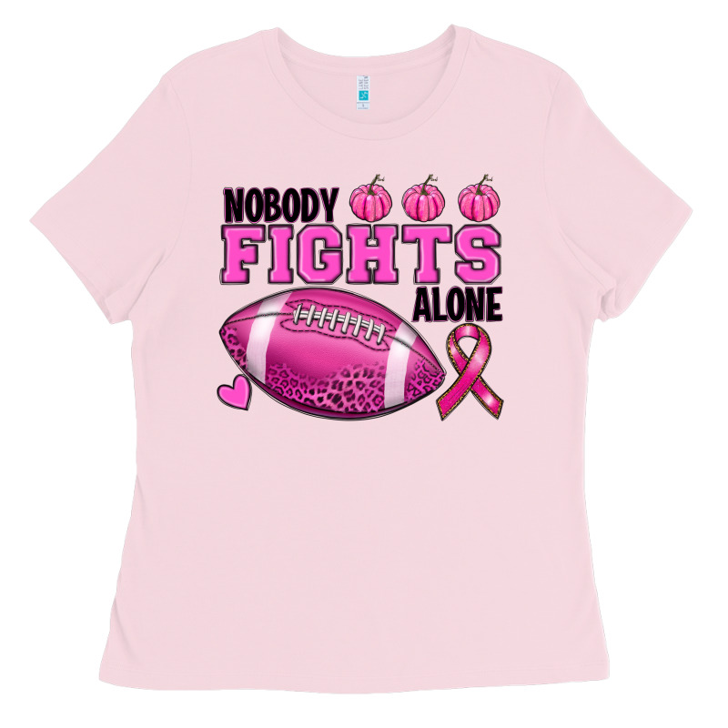 Nobody Fights Alone Breast Cancer Ladies Tee by RanaPortraitStore | Teevron