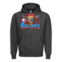 Charcoal Heather moo rica Zipper Hoodie - CowhideDigitalArt