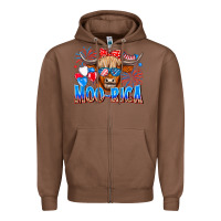 Chestnut moo rica Zipper Hoodie - CowhideDigitalArt
