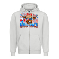 Dove Grey moo rica Zipper Hoodie - CowhideDigitalArt