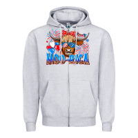 Heather Grey moo rica Zipper Hoodie - CowhideDigitalArt