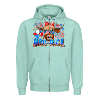 Seafoam moo rica Zipper Hoodie - CowhideDigitalArt