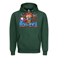 Sports Green moo rica Zipper Hoodie - CowhideDigitalArt