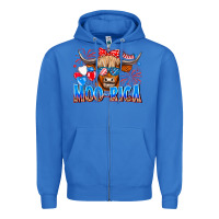 True Royal moo rica Zipper Hoodie - CowhideDigitalArt