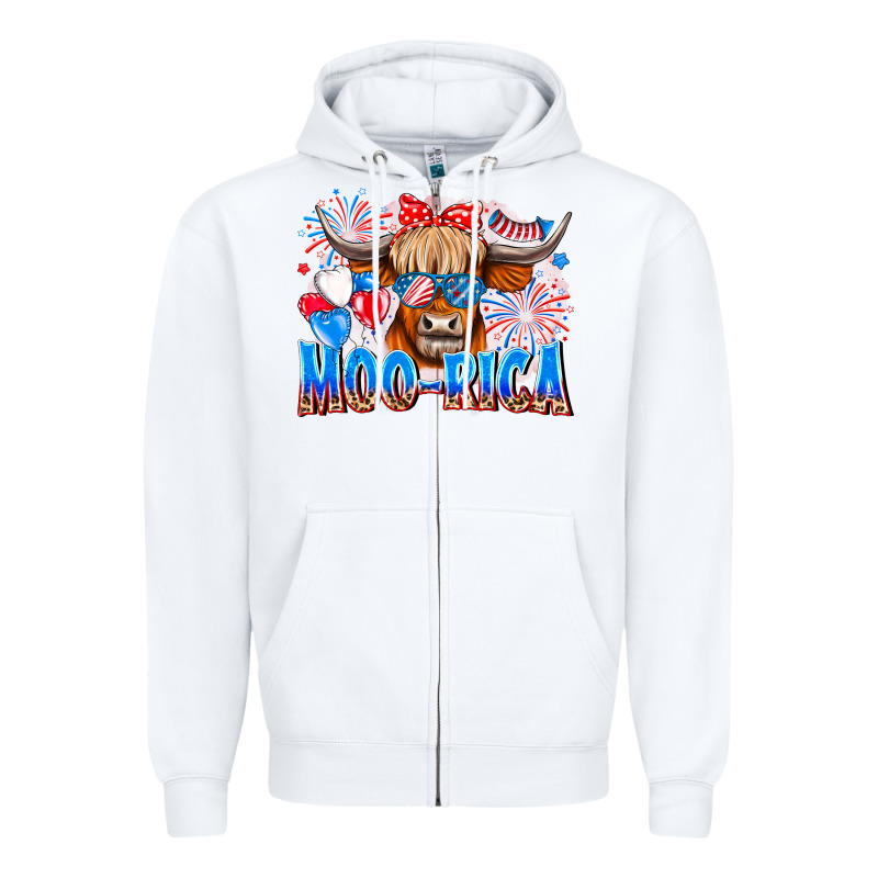 Moo Rica Zipper Hoodie by CowhideDigitalArt | Teevron