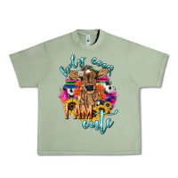 Oil Green Holy cow i am cute baby cow Urban Heavy Tee - HowdyJamesFarm