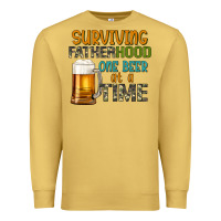 Antique Gold surviving fatherhood one beer at a  time Premium Sweatshirt - Artiststas