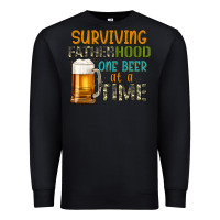 Black surviving fatherhood one beer at a  time Premium Sweatshirt - Artiststas