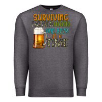 Charcoal Heather surviving fatherhood one beer at a  time Premium Sweatshirt - Artiststas