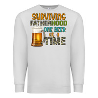 Dove Grey surviving fatherhood one beer at a  time Premium Sweatshirt - Artiststas