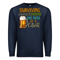 Navy surviving fatherhood one beer at a  time Premium Sweatshirt - Artiststas