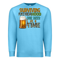 Ocean Blue surviving fatherhood one beer at a  time Premium Sweatshirt - Artiststas