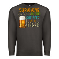 Smoke surviving fatherhood one beer at a  time Premium Sweatshirt - Artiststas