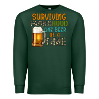 Sports Green surviving fatherhood one beer at a  time Premium Sweatshirt - Artiststas