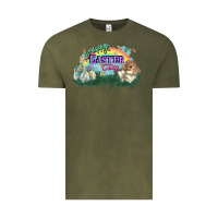 Vintage Olive Happy Easter Day rainbow Vintage Tee - HowdyJamesFarm