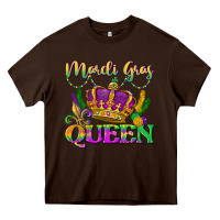 Chocolate Brown mardi gras queen Heavy Core Tee - LillyAllenDesigns