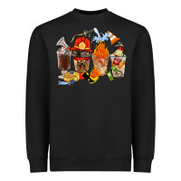 Black Firefighter Coffee Cups Heavyweight Sweatshirt - FaDigitalArtStudio