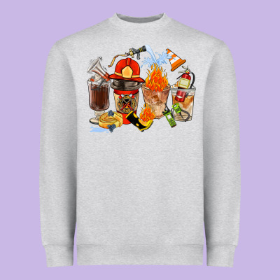 Firefighter Coffee Cups Heavyweight Sweatshirt Designed By Fadigitalartstudio