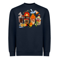Navy Firefighter Coffee Cups Heavyweight Sweatshirt - FaDigitalArtStudio