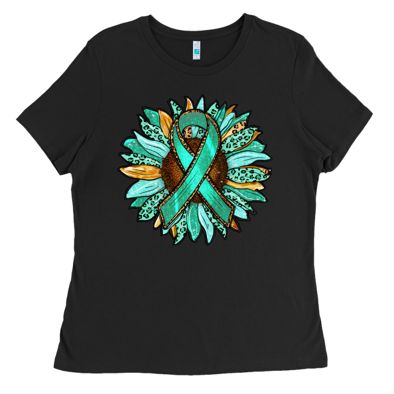 Ovarian Liver Cancer Awareness Sunflower Ladies Tee by RanaPortraitStore | Teevron