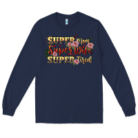 Navy Super mom super wife super tired Long Sleeve Tee - CowGirlArtShop