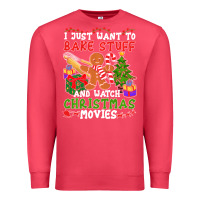 Cardinal I Just Want To Bake Stuff And Watch Christmas Movies Premium Sweatshirt - minhPixels