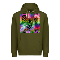 Army Green neon safari seamless pattern 2 Premium Hoodie - BundleAndBundleShop