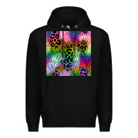 Black neon safari seamless pattern 2 Premium Hoodie - BundleAndBundleShop