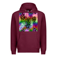 Burgundy neon safari seamless pattern 2 Premium Hoodie - BundleAndBundleShop