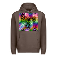 Coffee neon safari seamless pattern 2 Premium Hoodie - BundleAndBundleShop