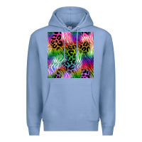 Colony Blue neon safari seamless pattern 2 Premium Hoodie - BundleAndBundleShop