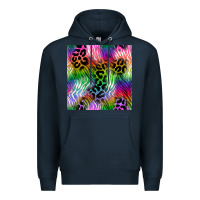 Navy neon safari seamless pattern 2 Premium Hoodie - BundleAndBundleShop